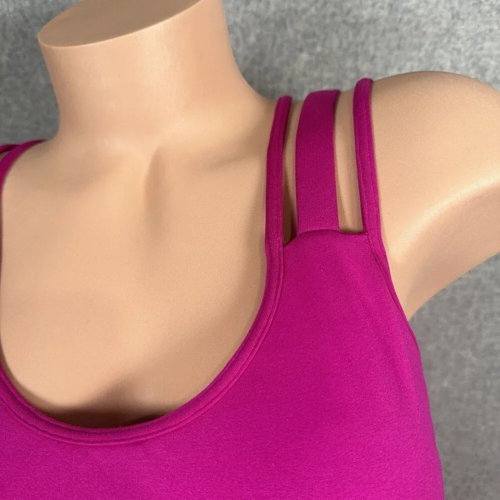 Victoria Sport Large Sports Bra Womens Pink Criss Cross Straps‎ Stretch Scoop